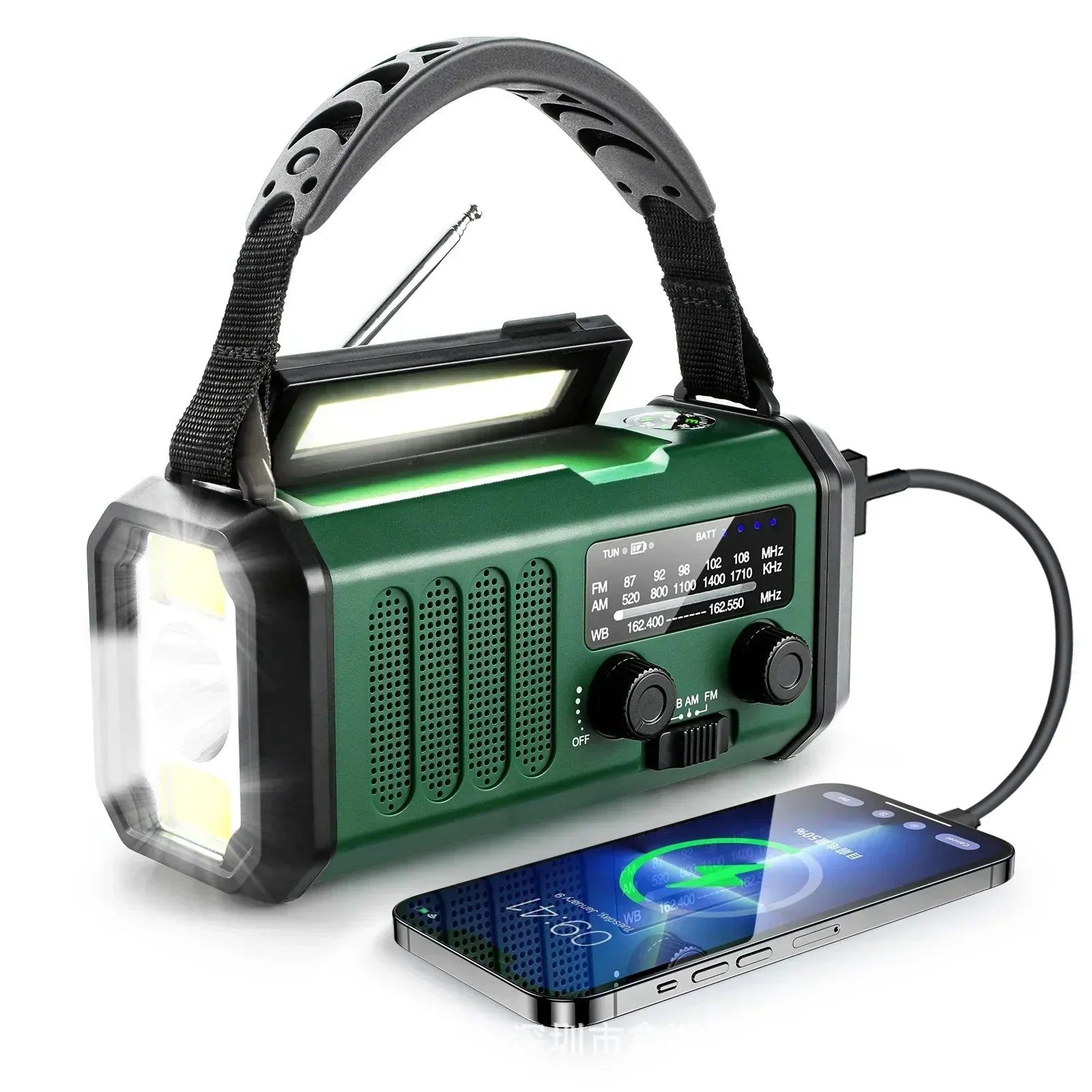 Vastara Solar Hand Crank Emergency Radio NOAA Power Bank