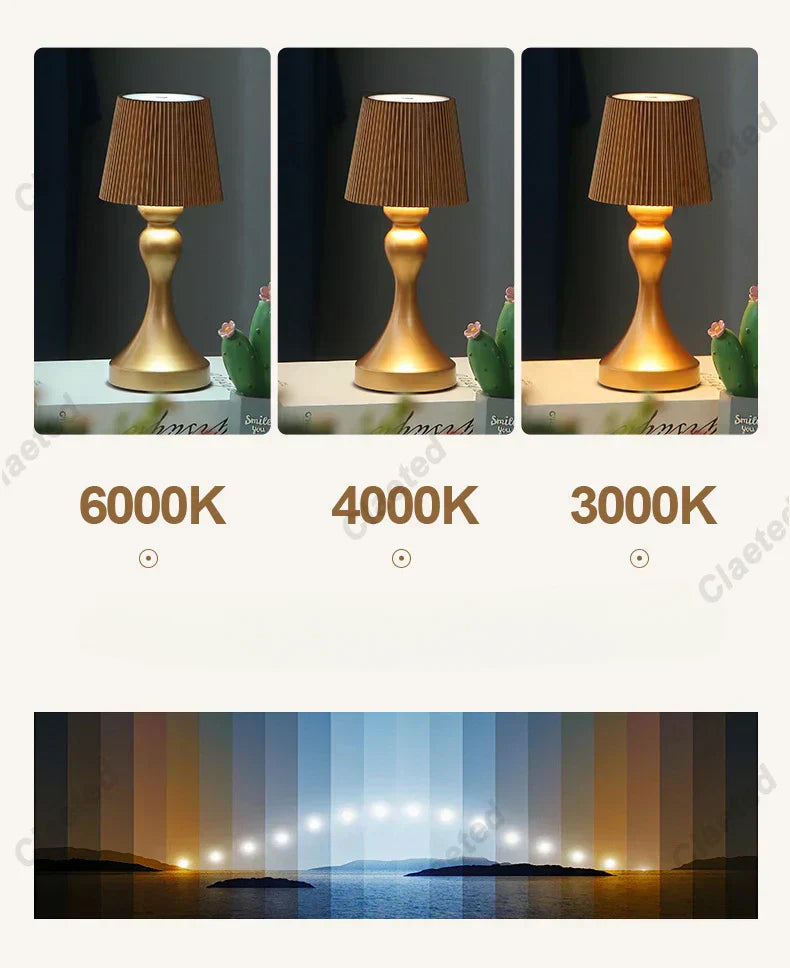 Alera Rechargeable White Bedside Lamp With Touch Controls