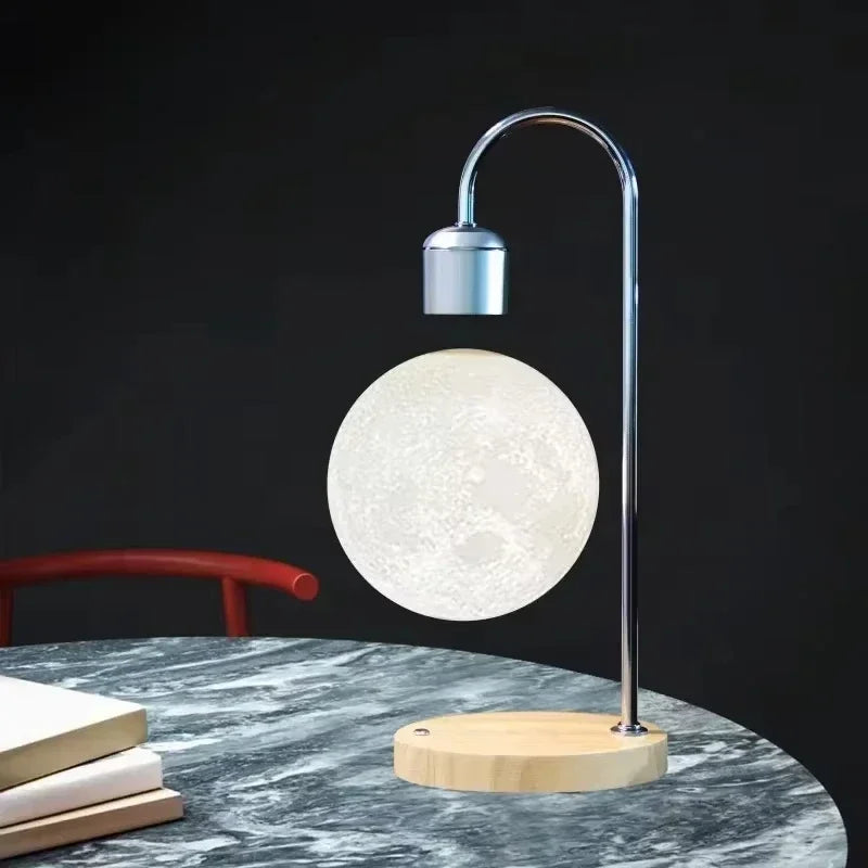 LunaFloat LED Moon Lamp with Magnetic Levitation and Wireless Charging