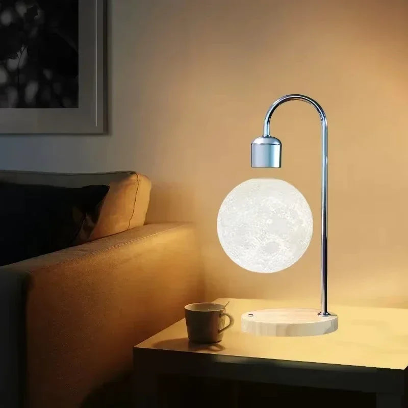 LunaFloat LED Moon Lamp with Magnetic Levitation and Wireless Charging
