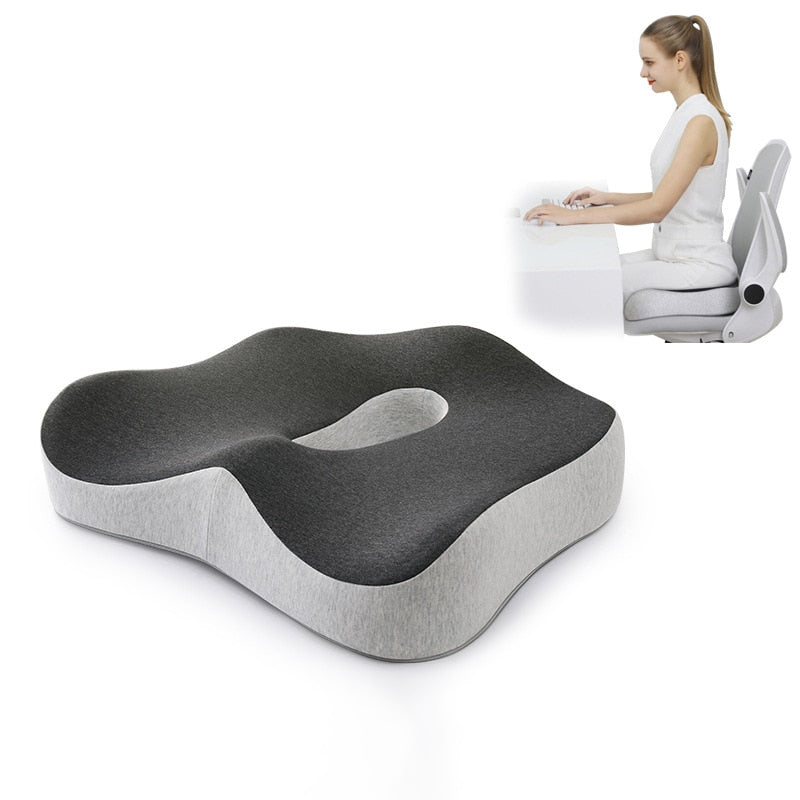 OrthoFlex Lumbar Memory Foam Chair Cushion for Car and Desk