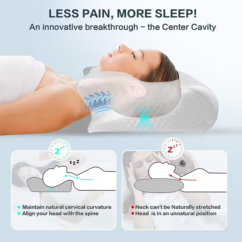 NovaRest 2-In-1 Memory Foam Orthopedic Cervical Pillow