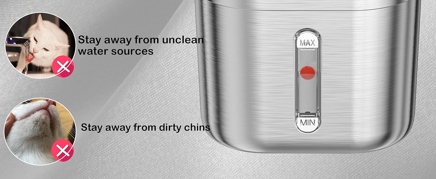 AstraFlow Auto Stainless Steel Cat Water Fountain Pro