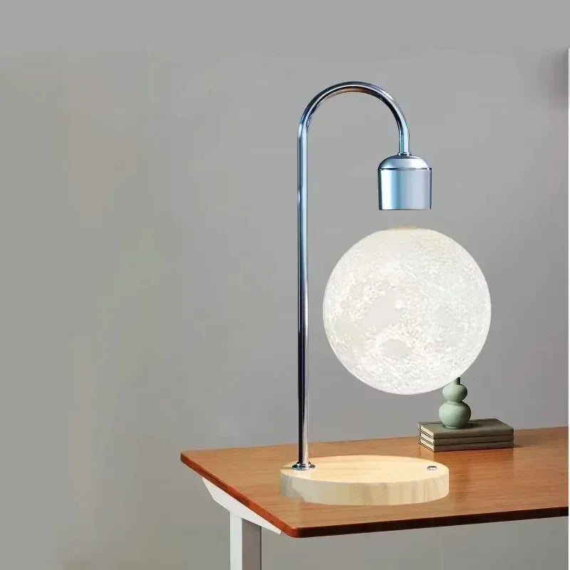 LunaFloat LED Moon Lamp with Magnetic Levitation and Wireless Charging