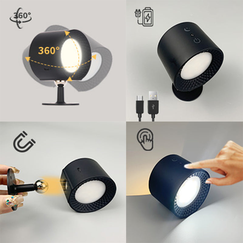 Lampe murale LED magnétique rechargeable rotative à 360°