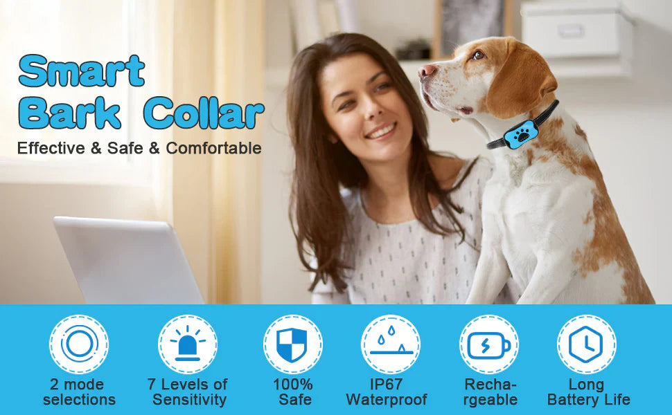 Zgarda QuietPaws Pro pentru câini, antrenament umanitar anti-lătrat