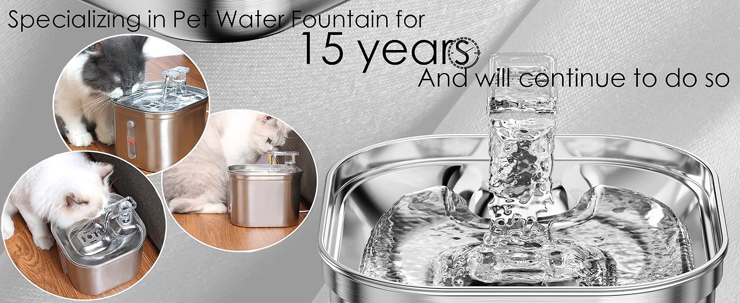 AstraFlow Auto Stainless Steel Cat Water Fountain Pro