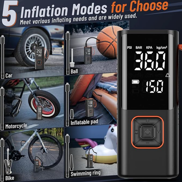Bomba de Ar Mini Sem Fios VoltLite para Carro, Bicicleta, Bola