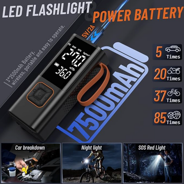 Bomba de Ar Mini Sem Fios VoltLite para Carro, Bicicleta, Bola