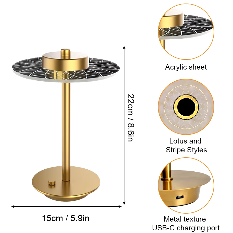 LumaRay | Cordless Rechargeable LED Table Lamp With Touch Dimmer