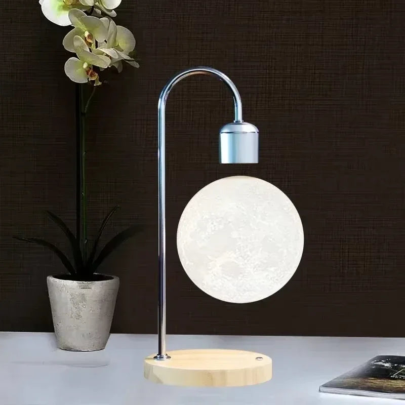 LunaFloat LED Moon Lamp with Magnetic Levitation and Wireless Charging