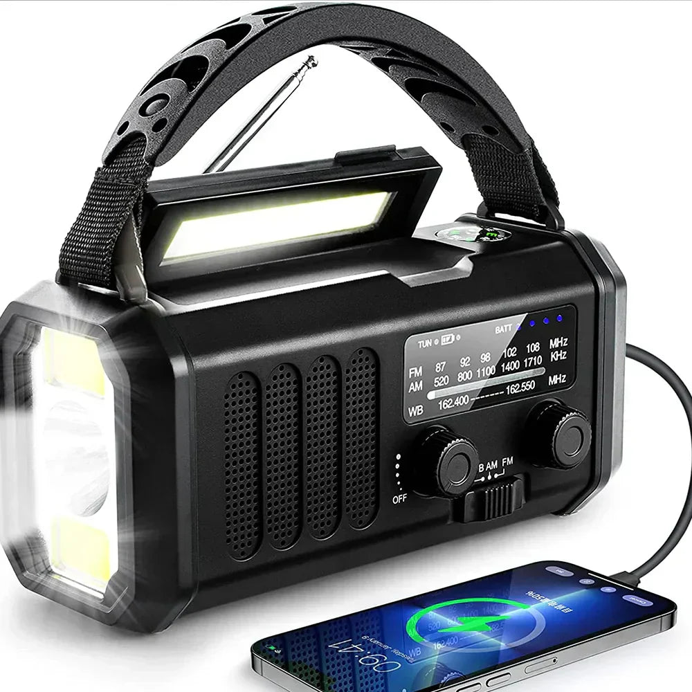 Vastara Solar Hand Crank Emergency Radio NOAA Power Bank