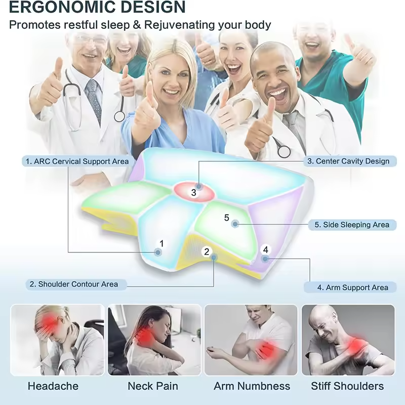 NovaRest 2-In-1 Memory Foam Orthopedic Cervical Pillow