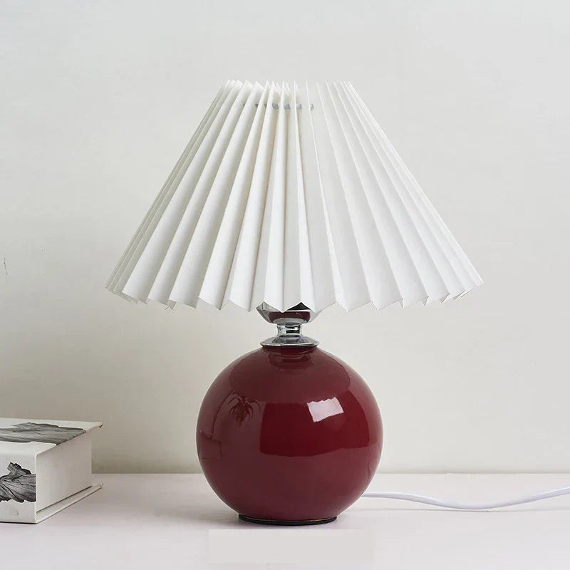 Blue Pleated Table Lamp in Modern Vintage Style