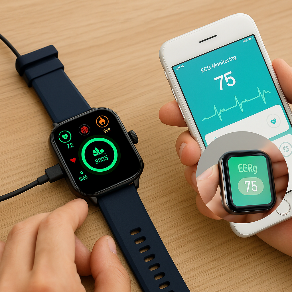 NovaPulse Health Pro Smartwatch EKG BP HR iOS Android