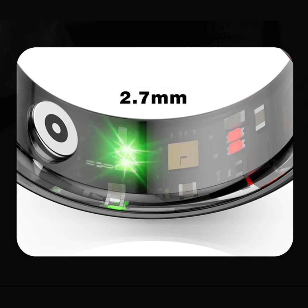 Nexara Titanium Health Ring — Heart Rate & SpO2 Monitor