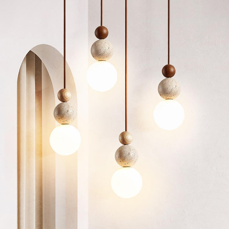 Modern Minimalist Travertine Pendant Lamp