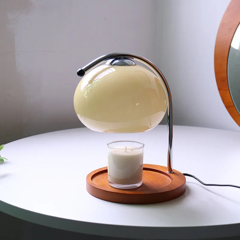 Lumenora | Retro Glass Candle Warmer Desk Lamp for Aromatherapy in Bedroom and Office