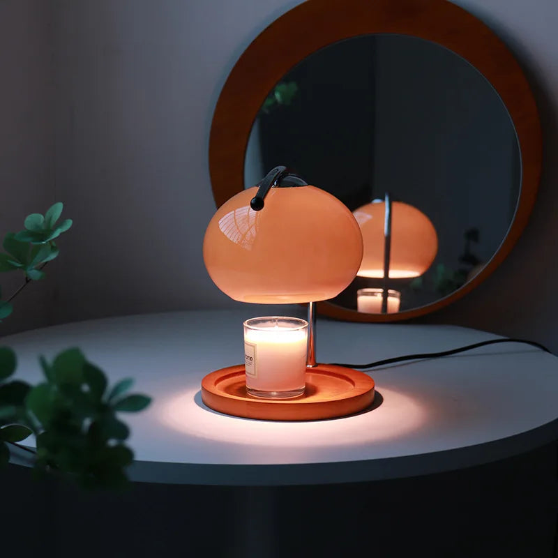 Lumenora | Retro Glass Candle Warmer Desk Lamp for Aromatherapy in Bedroom and Office