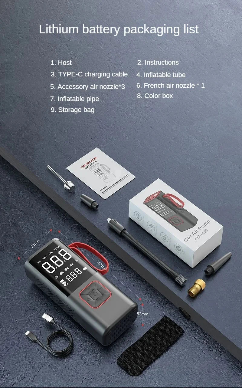 Bomba de Ar Mini Sem Fios VoltLite para Carro, Bicicleta, Bola