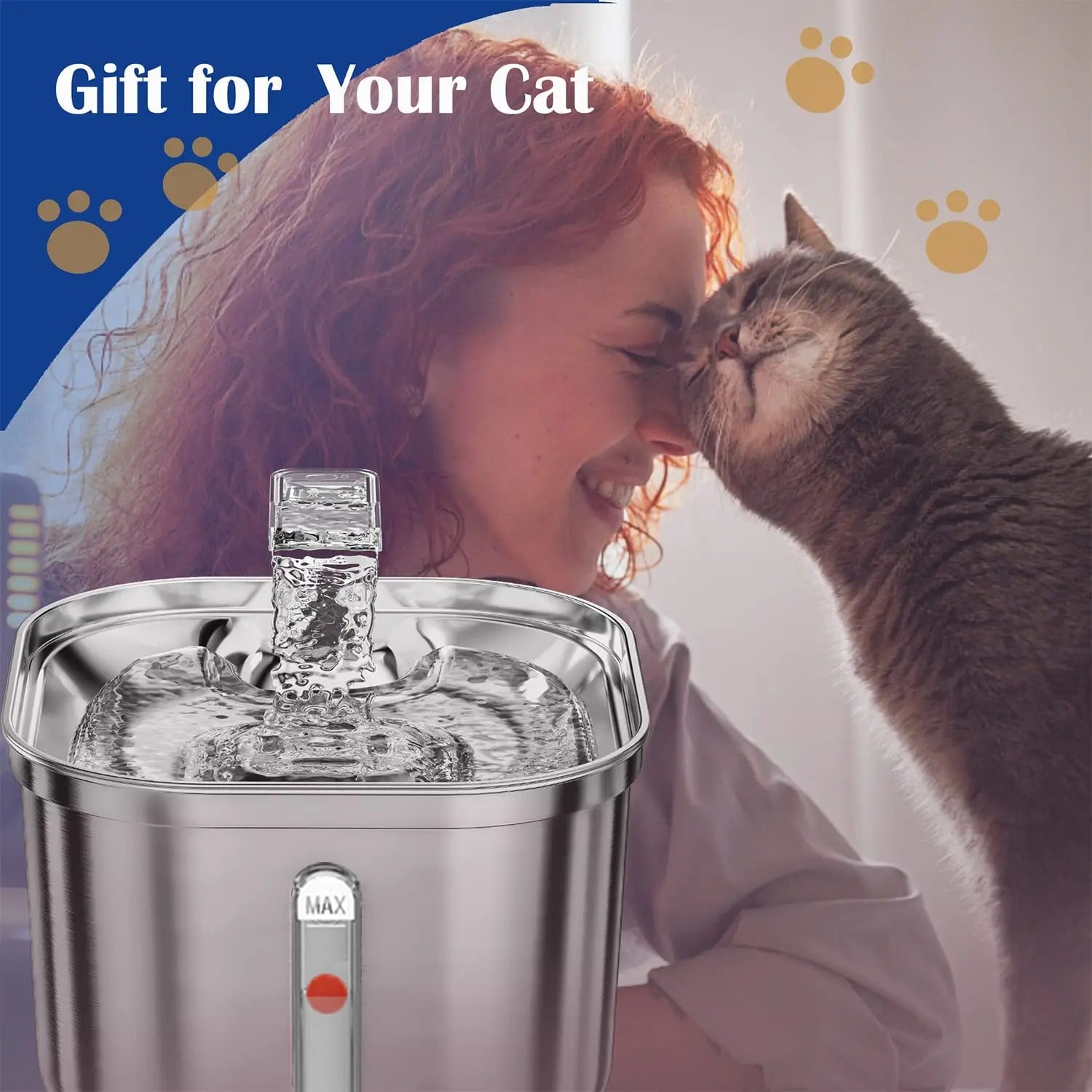 AstraFlow Auto Stainless Steel Cat Water Fountain Pro