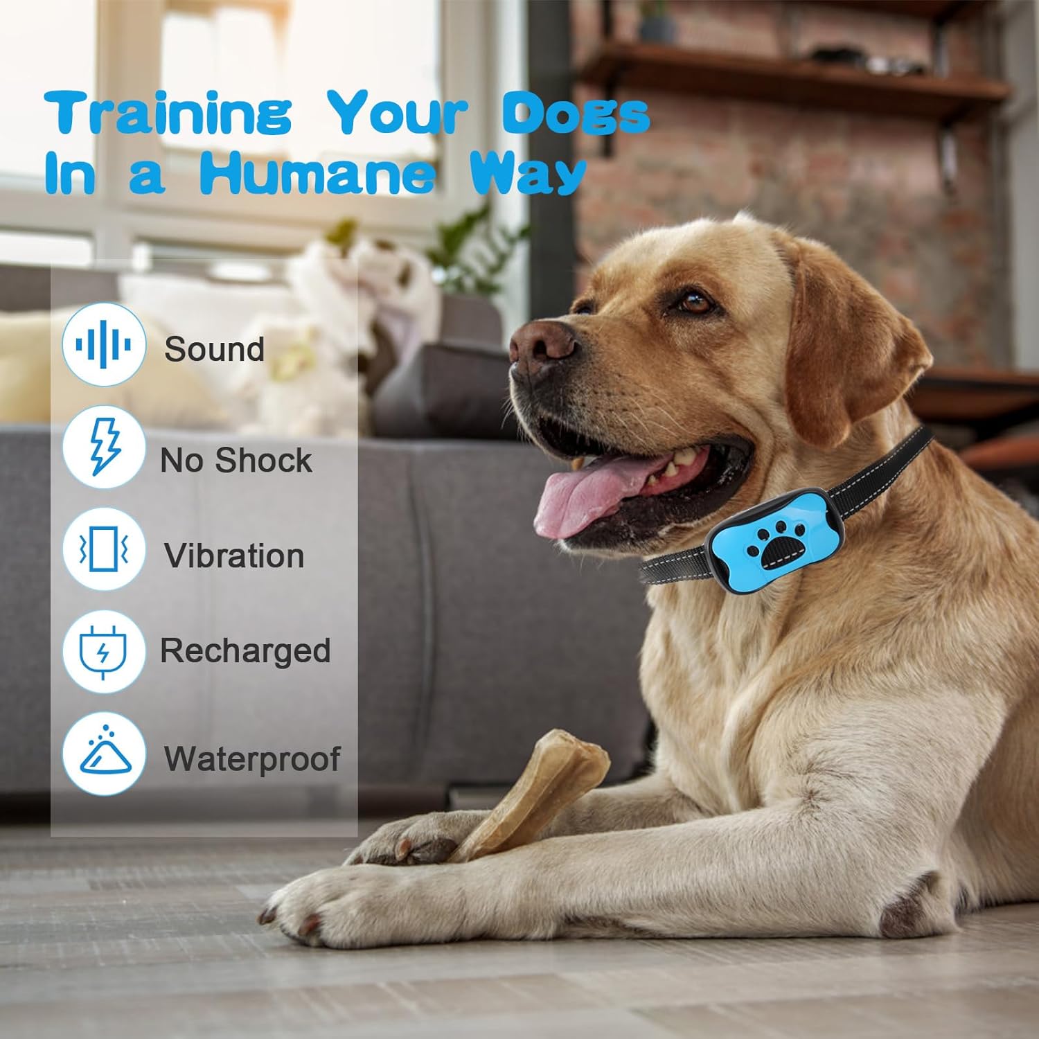 Zgarda QuietPaws Pro pentru câini, antrenament umanitar anti-lătrat