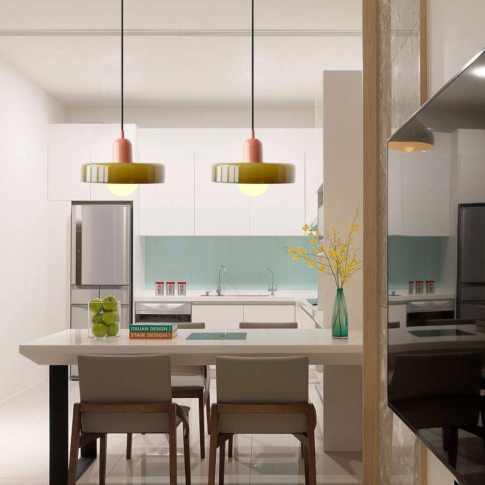 Lysena Bauhaus-Style Colored Glass Pendant Light