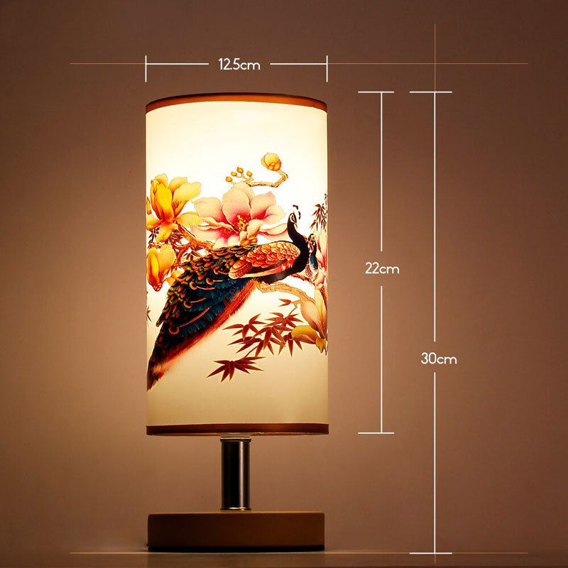 Rund nattbordlampe i japansk skandinavisk stil