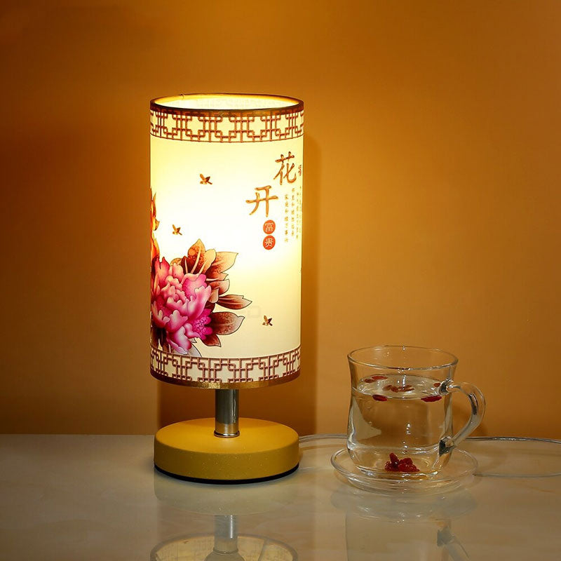 Rund nattbordlampe i japansk skandinavisk stil
