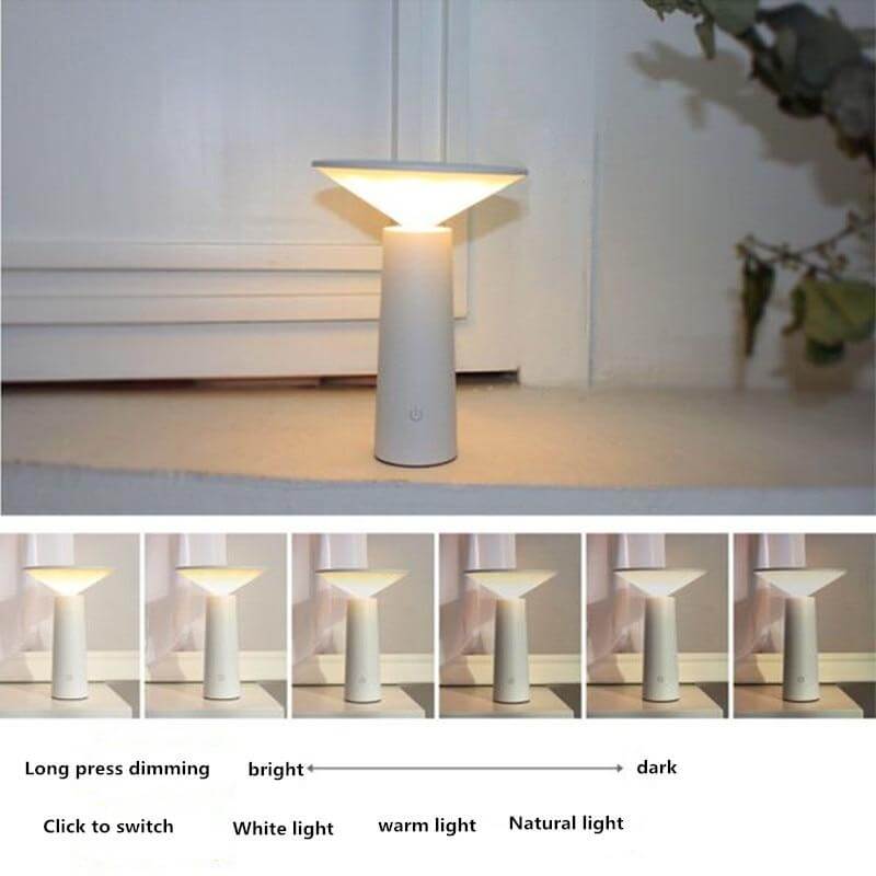 LumaCharge Rechargeable LED Desk Reading Lamp, Touch Switch, 3 Dimmable Modes