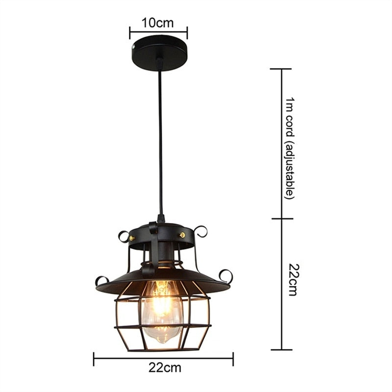 Harrowe vintage industriell loft taklampe