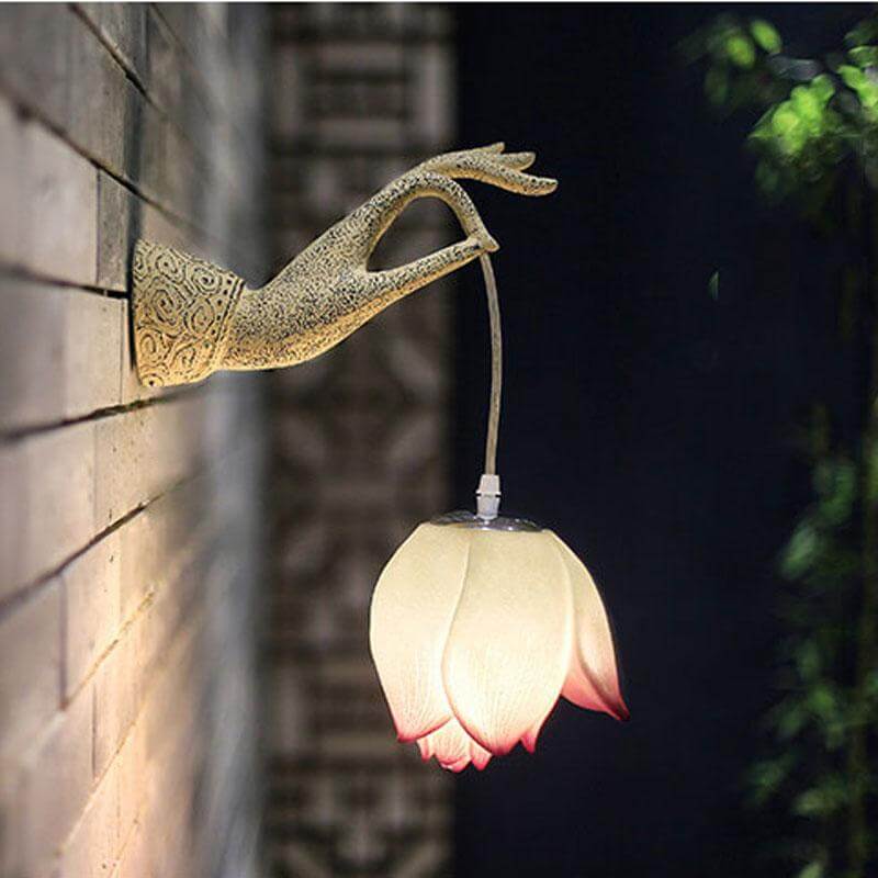 Lianora moderne kinesisk lotus vegglampe