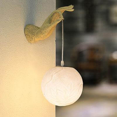 Lianora moderne kinesisk lotus vegglampe