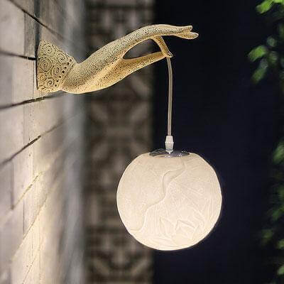 Lianora moderne kinesisk lotus vegglampe