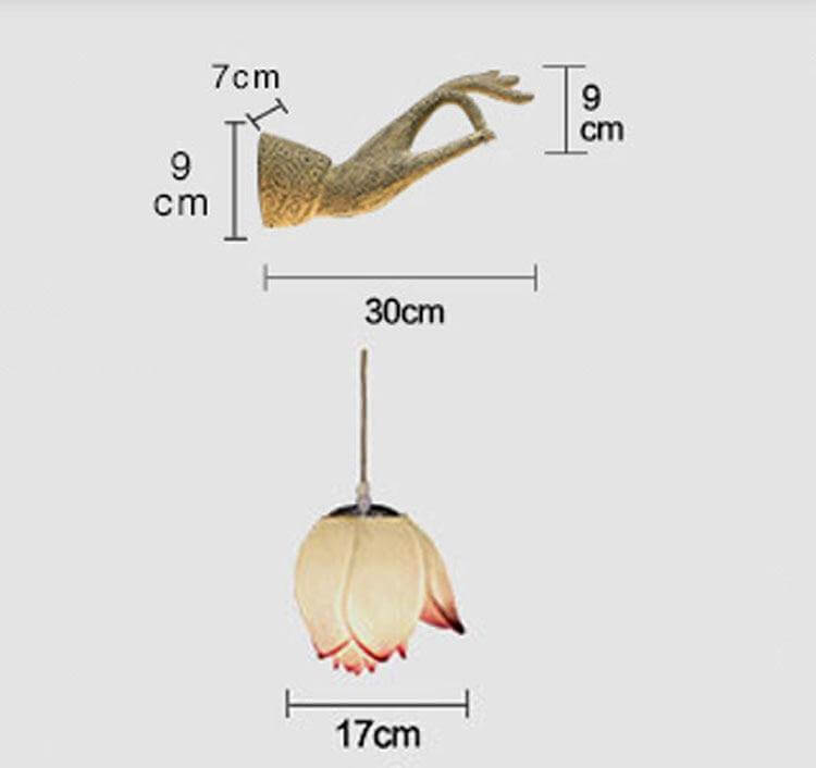 Lianora moderne kinesisk lotus vegglampe