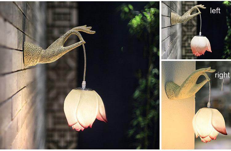 Lianora moderne kinesisk lotus vegglampe