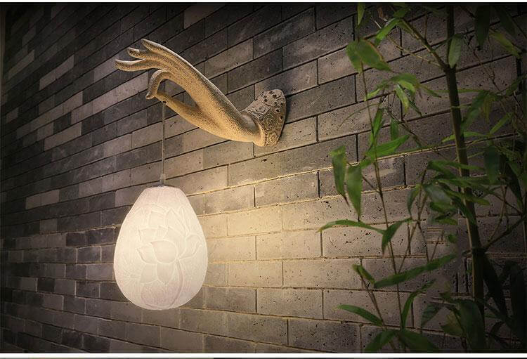Lianora moderne kinesisk lotus vegglampe