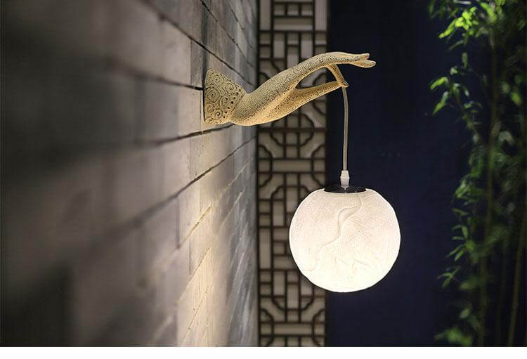Lianora moderne kinesisk lotus vegglampe