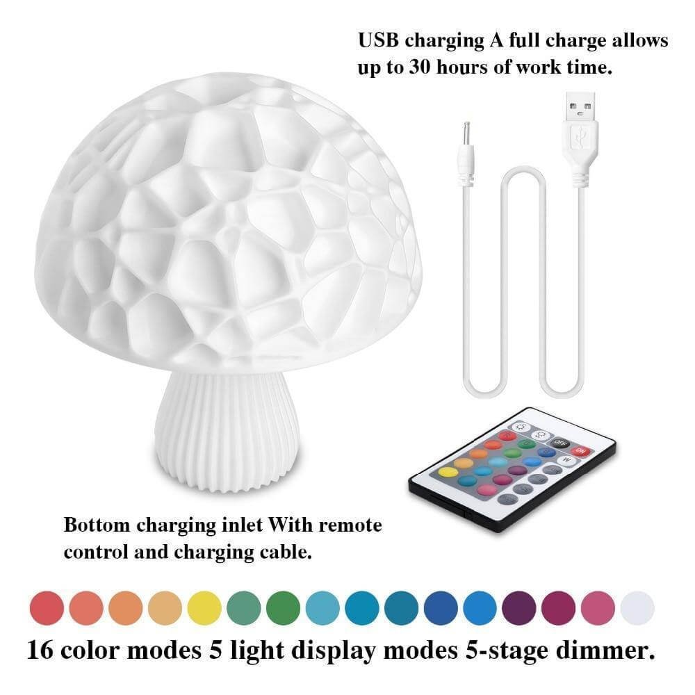Kivara | 3D-printet elegant sopp bordlampe