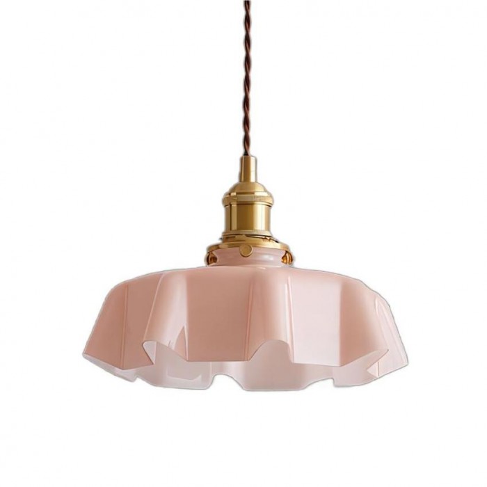 Liora Retro Krem Glass Blomstret Hengelampe