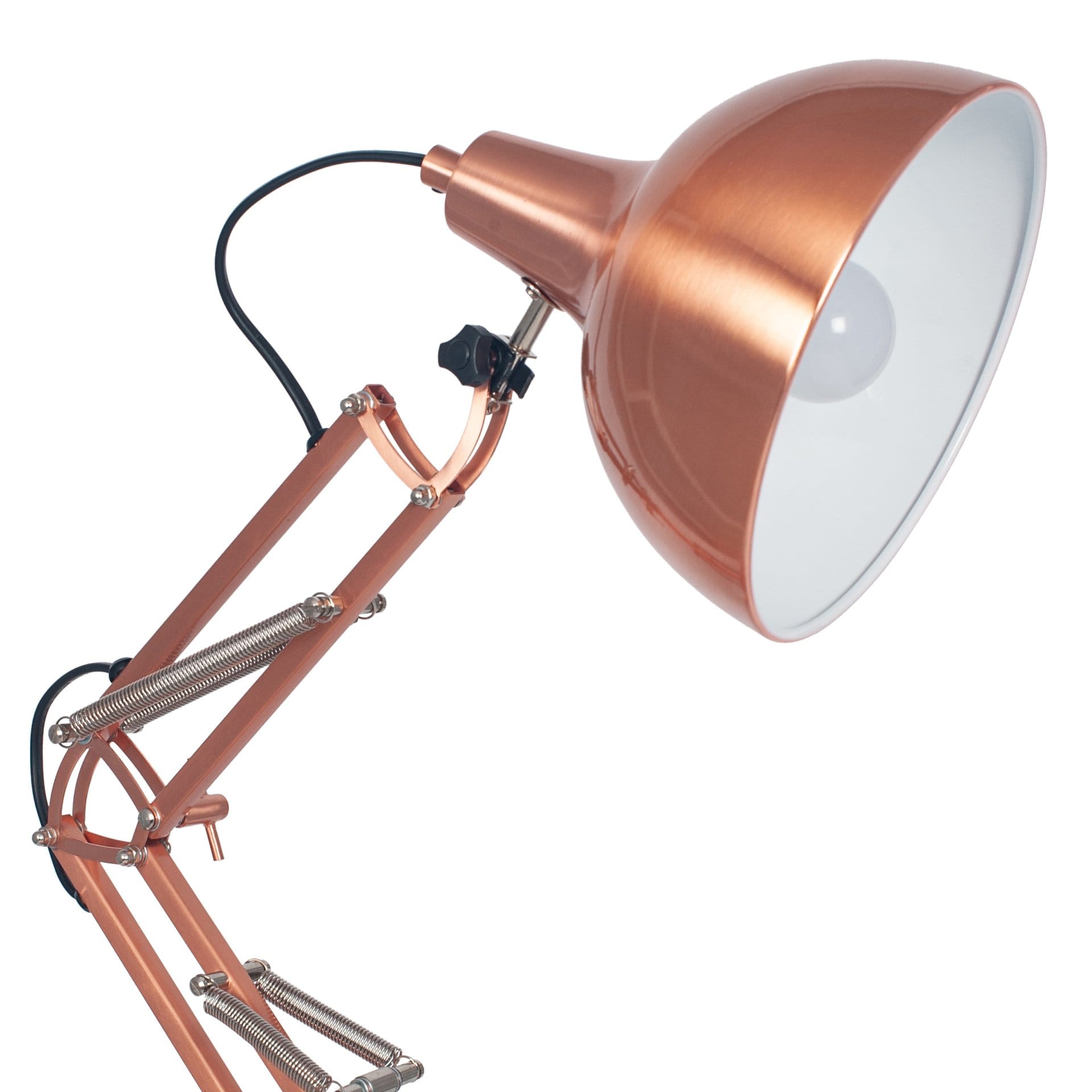 Lampa stołowa do zadań z metalu w szczotkowanym miedzianym kolorze Rivello