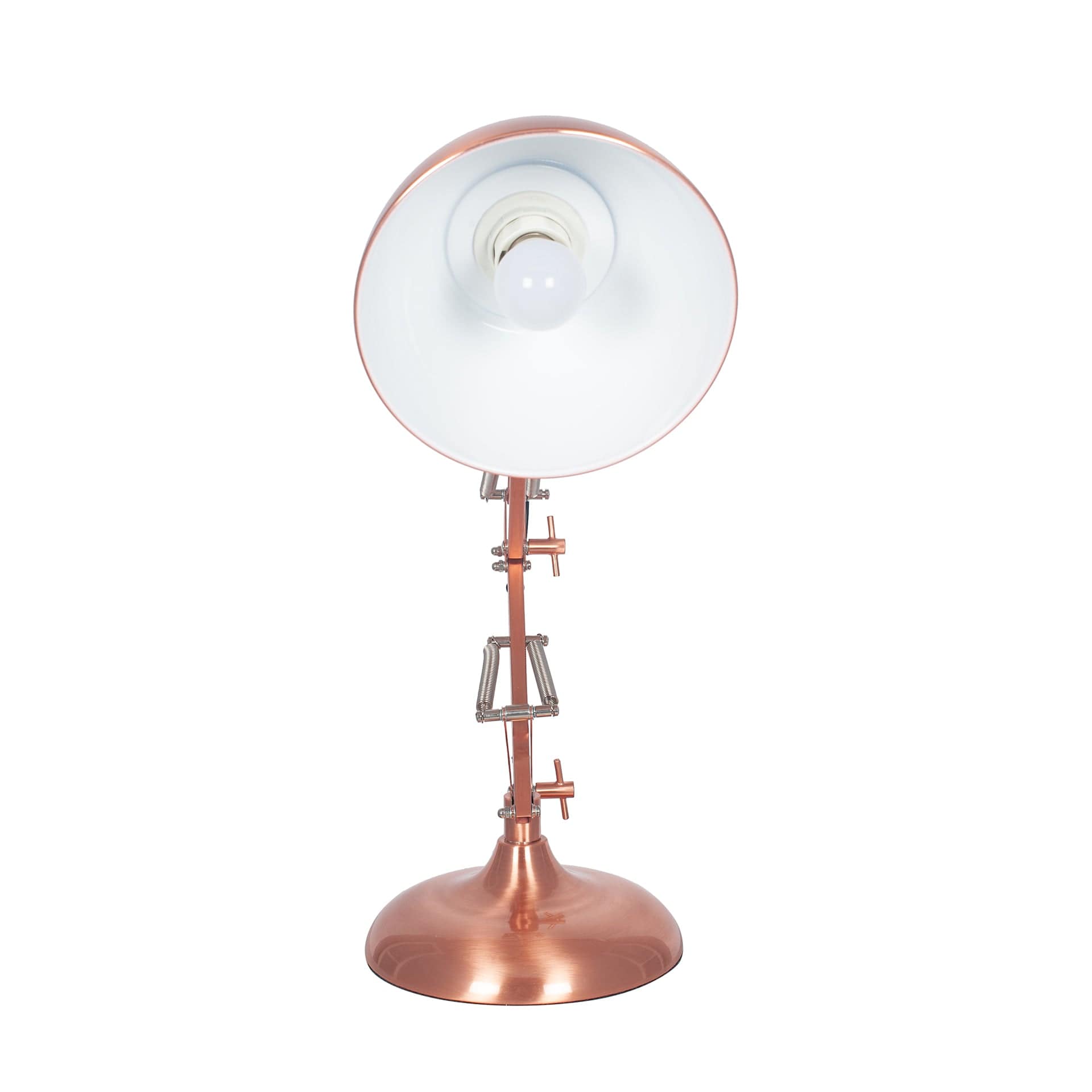 Lampa stołowa do zadań z metalu w szczotkowanym miedzianym kolorze Rivello