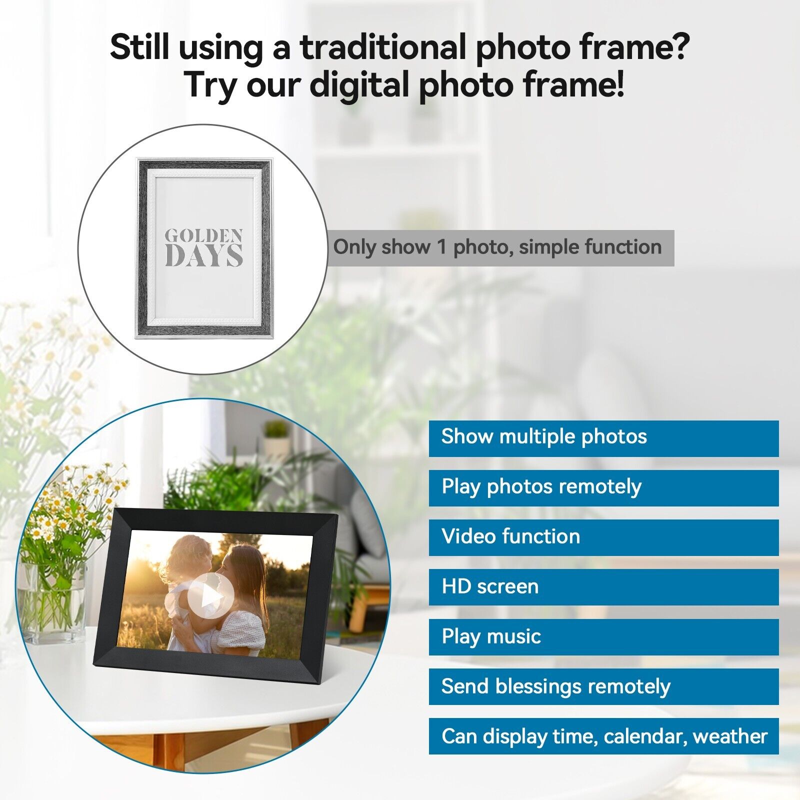 Ramka na zdjęcia LuminaVista 10,1 cala z WiFi i ekranem dotykowym 1080P
