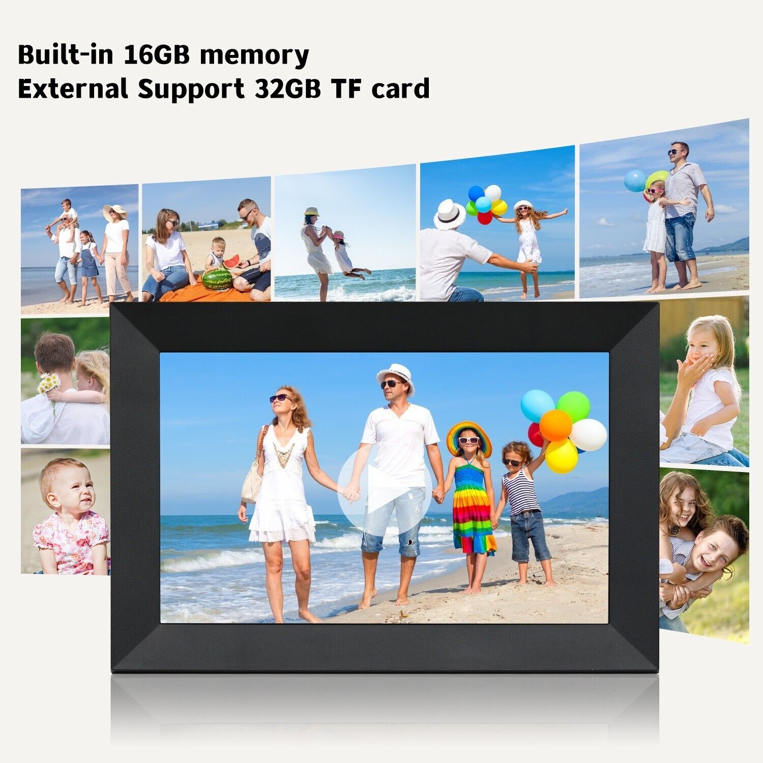 Ramka na zdjęcia LuminaVista 10,1 cala z WiFi i ekranem dotykowym 1080P