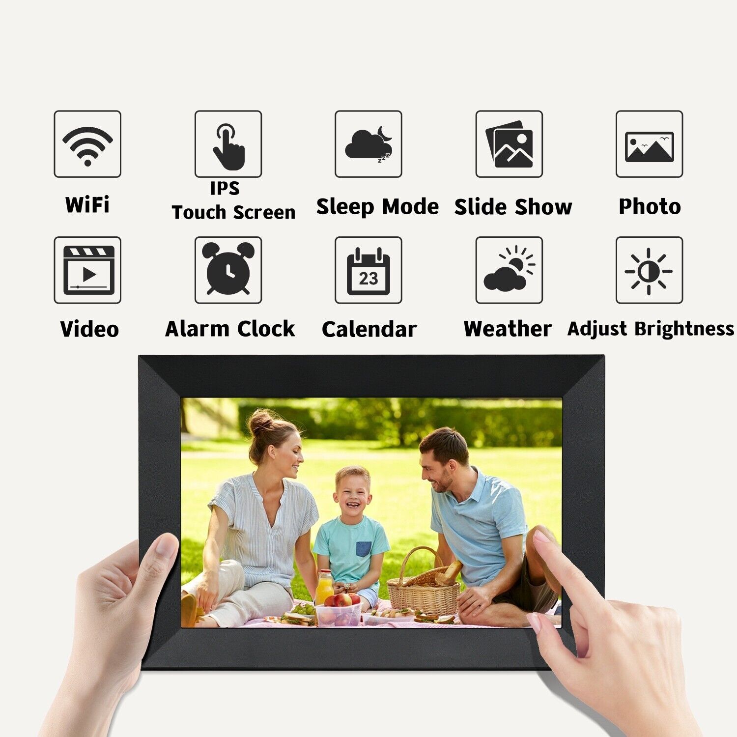Ramka na zdjęcia LuminaVista 10,1 cala z WiFi i ekranem dotykowym 1080P