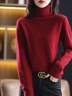 100% Mink Cashmere Turtleneck Sweater - Soft Slim Knit Pullover for Warm Elegant Autumn/Winter Style 11
