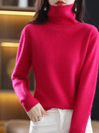 100% Mink Cashmere Turtleneck Sweater - Soft Slim Knit Pullover for Warm Elegant Autumn/Winter Style 22