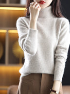 100% Mink Cashmere Turtleneck Sweater - Soft Slim Knit Pullover for Warm Elegant Autumn/Winter Style 3