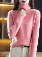 100% Mink Cashmere Turtleneck Sweater - Soft Slim Knit Pullover for Warm Elegant Autumn/Winter Style 5