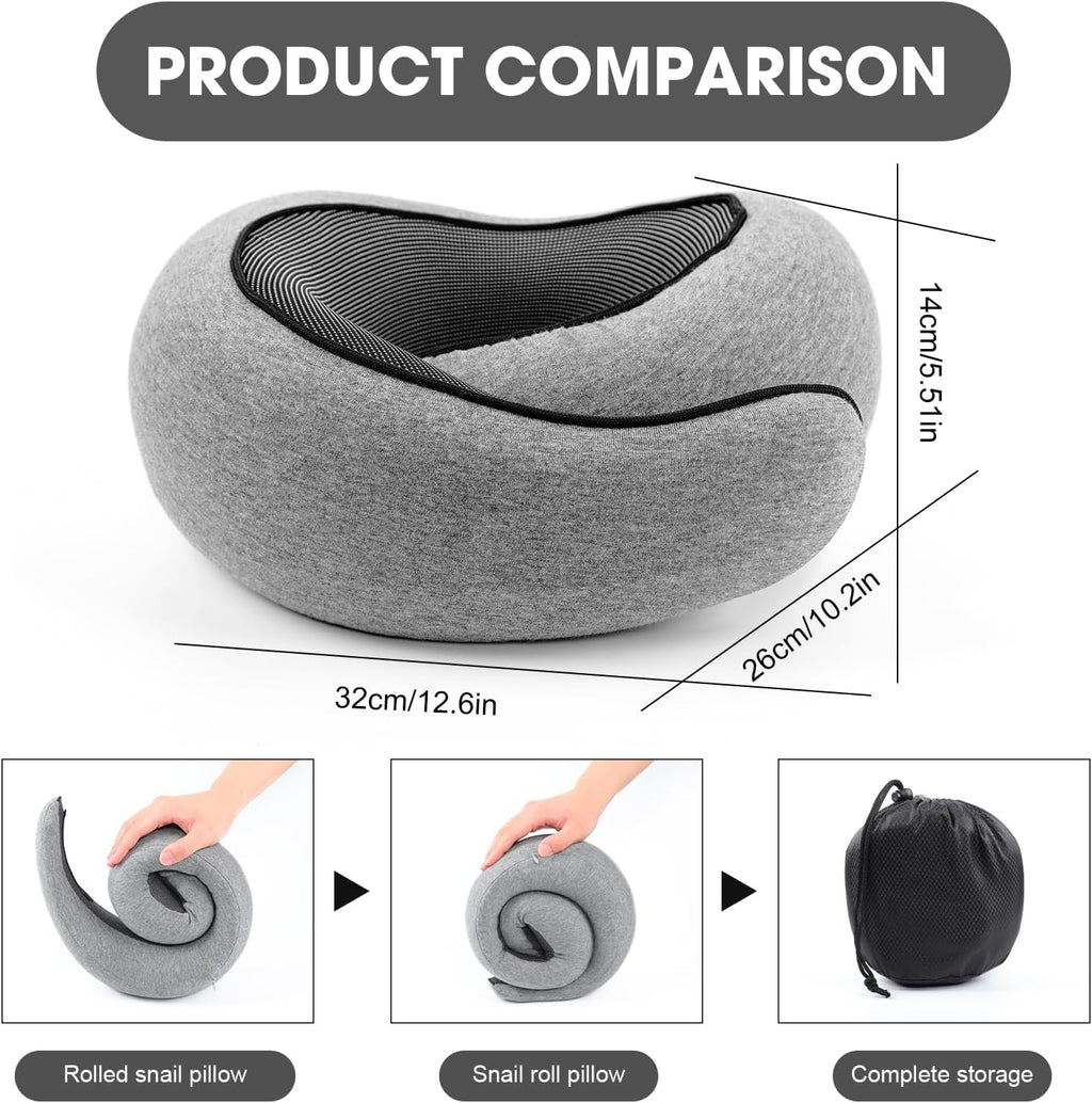 LuminaRest Memory Foam Travel Neck Pillow for Comfort